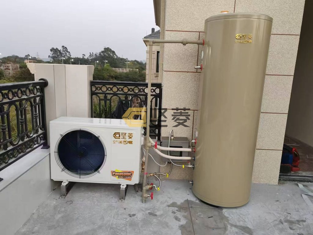 坚菱空气能家用热水案例现场图片2